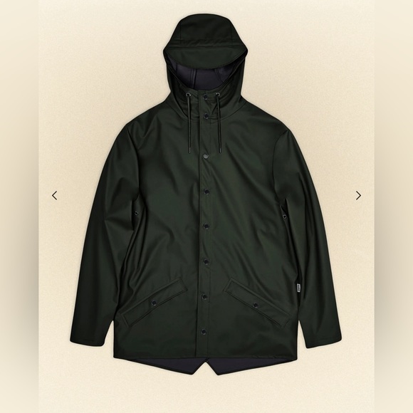 Rains Unisex Waterproof Short Jacket in Green Size S - Picture 4 of 10